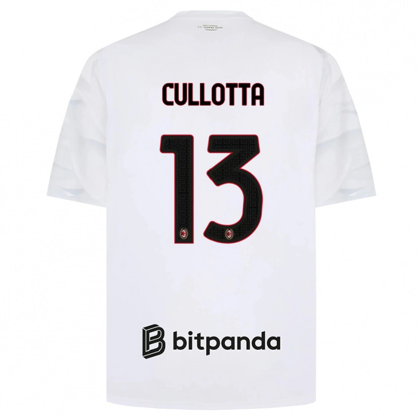 DanxenレディースAndrea Cullotta#13ホワイト レッド ブラックアウェイシャツ2026/27ジャージーユニフォーム