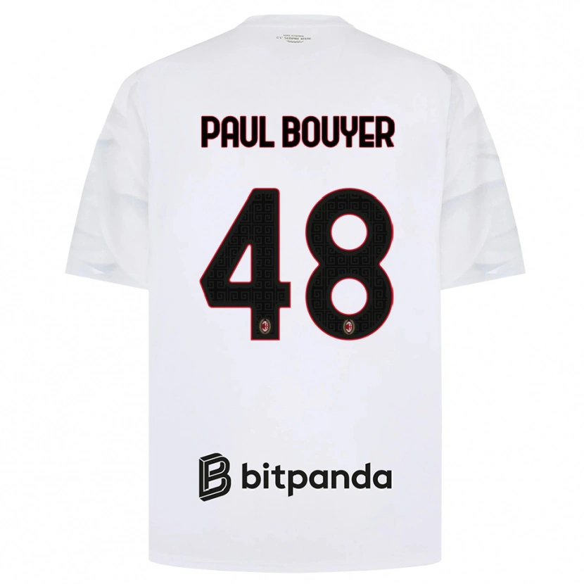 DanxenレディースLéo Paul Bouyer#48ホワイト レッド ブラックアウェイシャツ2026/27ジャージーユニフォーム