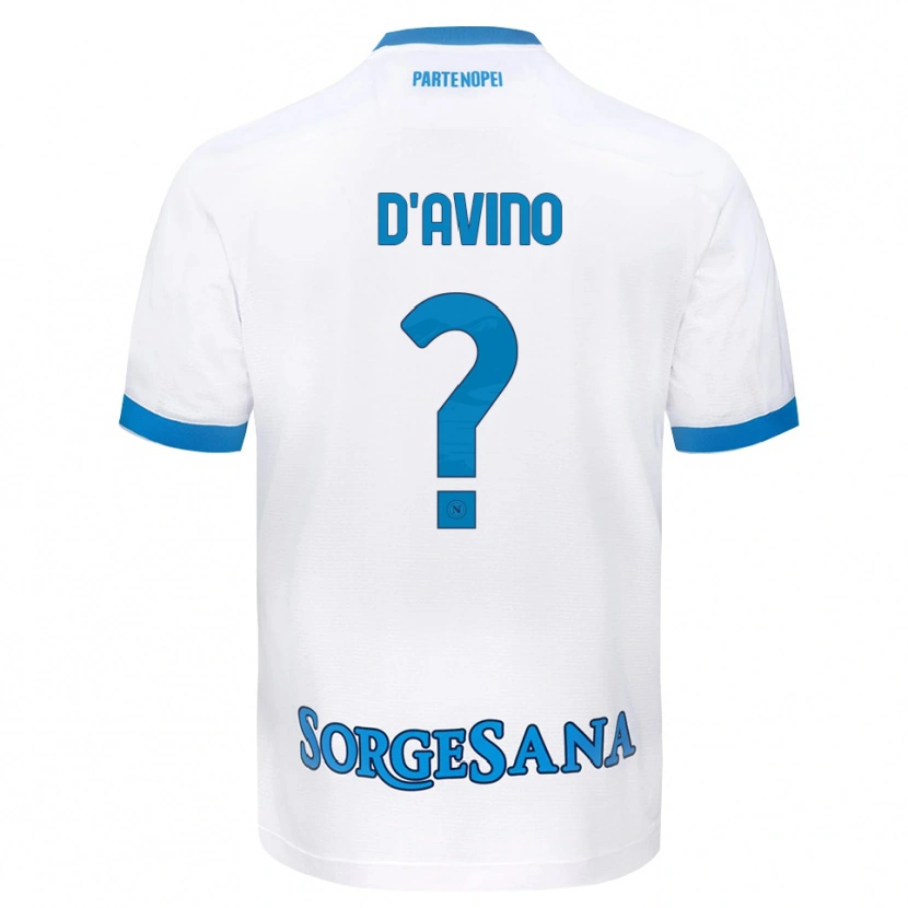 DanxenレディースLuigi D'avino#0ホワイト スカイブルーアウェイシャツ2026/27ジャージーユニフォーム