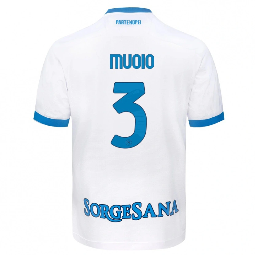 DanxenレディースGabriele Muoio#3ホワイト スカイブルーアウェイシャツ2026/27ジャージーユニフォーム
