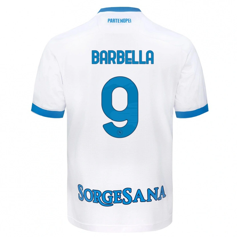 DanxenレディースMichele Barbella#9ホワイト スカイブルーアウェイシャツ2026/27ジャージーユニフォーム