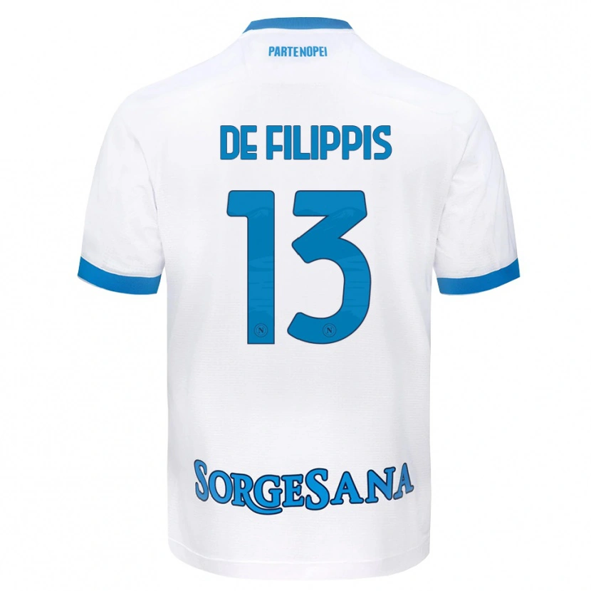 DanxenレディースAntonio De Filippis#13ホワイト スカイブルーアウェイシャツ2026/27ジャージーユニフォーム