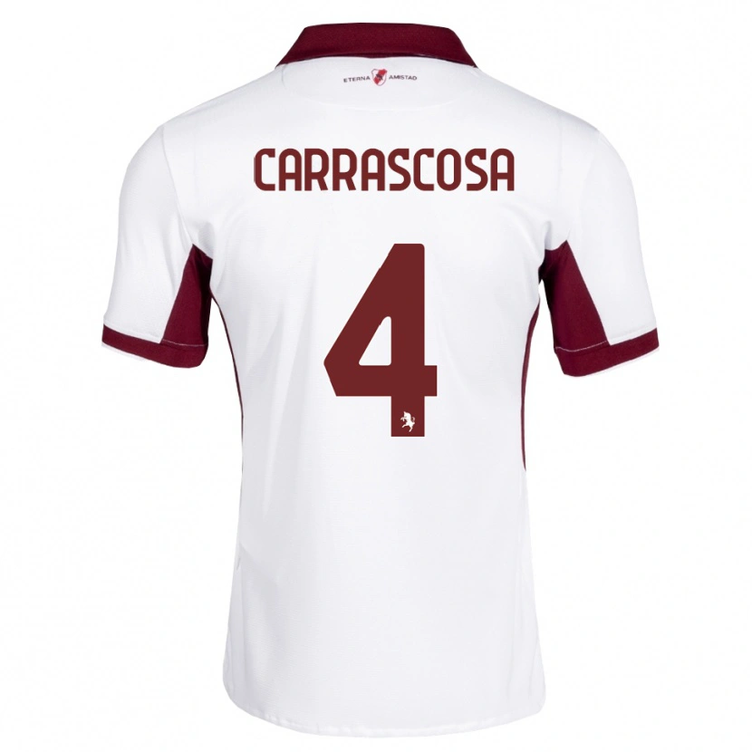 DanxenレディースManuel Carrascosa#4バーガンディ ホワイト レッドアウェイシャツ2026/27ジャージーユニフォーム