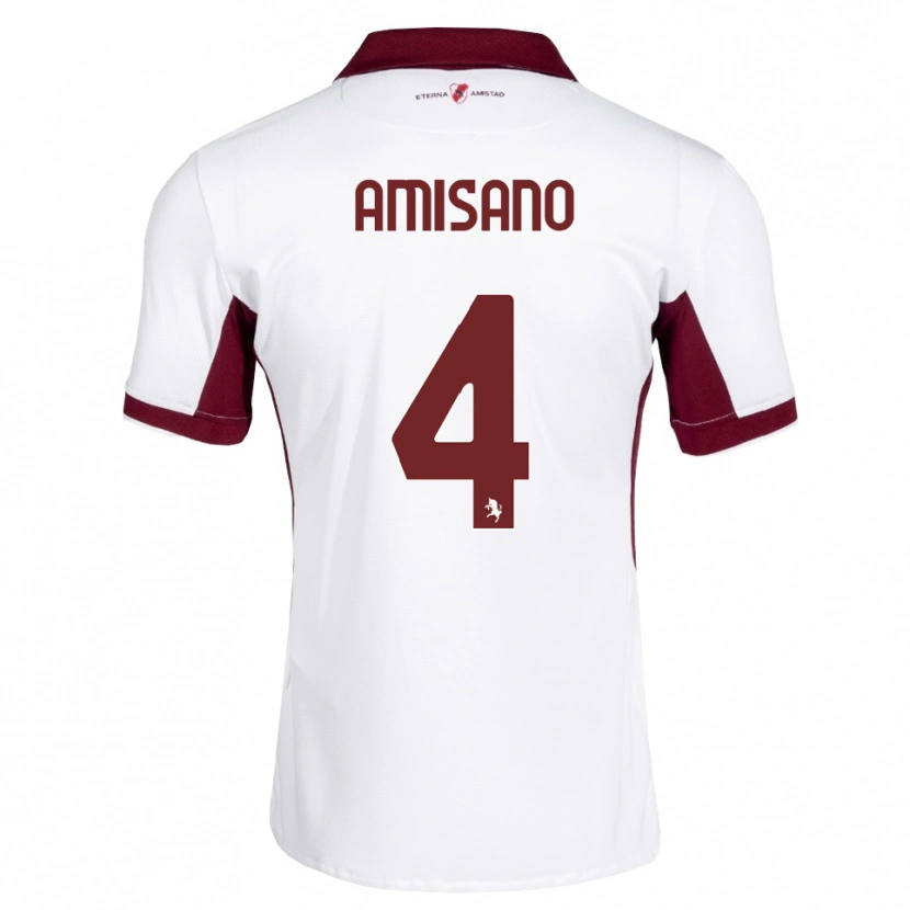 DanxenレディースManuel Amisano#4バーガンディ ホワイト レッドアウェイシャツ2026/27ジャージーユニフォーム