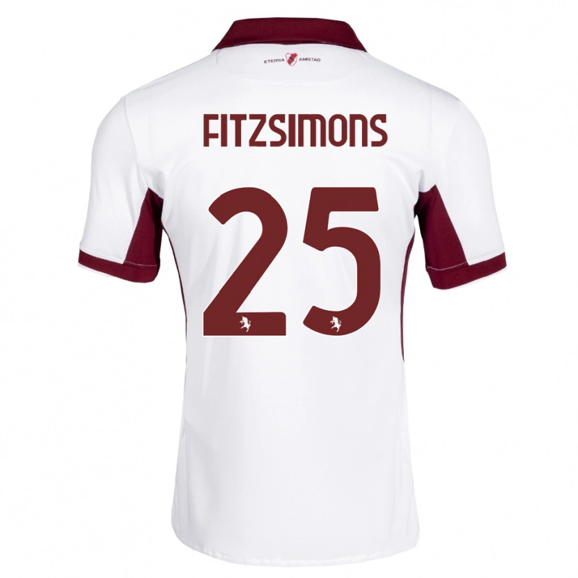 DanxenレディースLuke Fitzsimons#25バーガンディ ホワイト レッドアウェイシャツ2026/27ジャージーユニフォーム