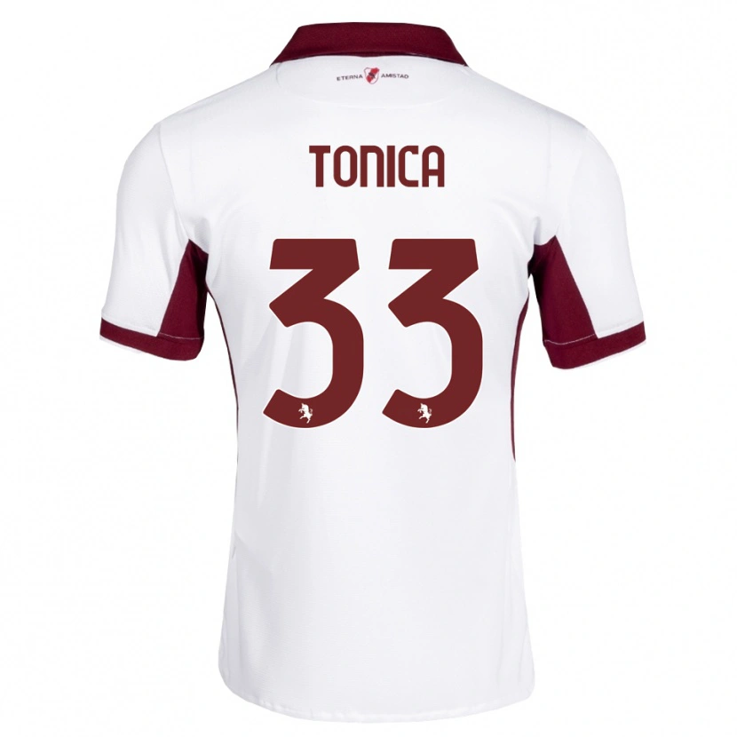 DanxenレディースDaniel Tonica#33バーガンディ ホワイト レッドアウェイシャツ2026/27ジャージーユニフォーム
