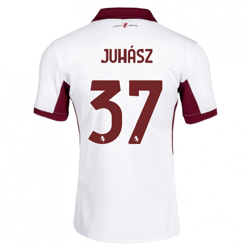 DanxenレディースMartin Juhász#37バーガンディ ホワイト レッドアウェイシャツ2026/27ジャージーユニフォーム