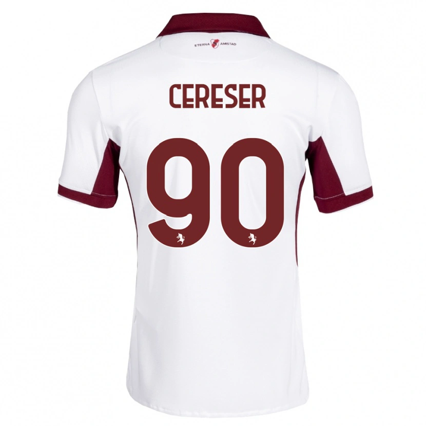 DanxenレディースFrancesco Cereser#90バーガンディ ホワイト レッドアウェイシャツ2026/27ジャージーユニフォーム