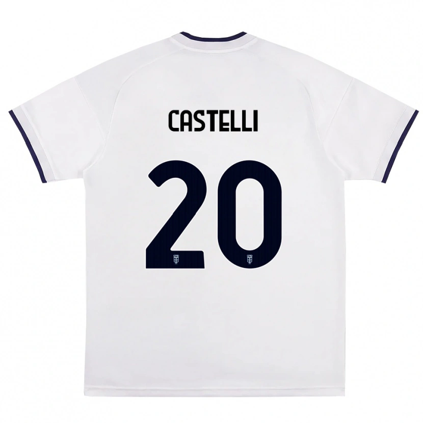 DanxenレディースMatteo Castelli#20ホワイト レッド ロイヤルブルーアウェイシャツ2026/27ジャージーユニフォーム