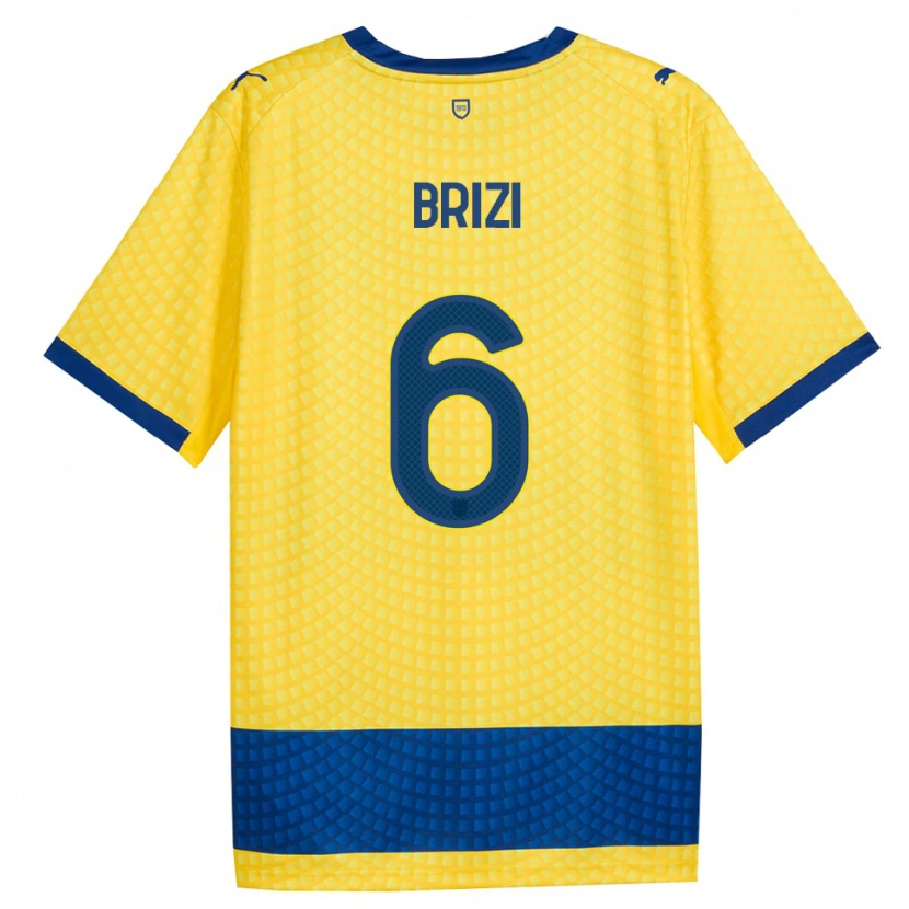 DanxenレディースAndrea Brizi#6イエロー ブルー ブラックアウェイシャツ2026/27ジャージーユニフォーム