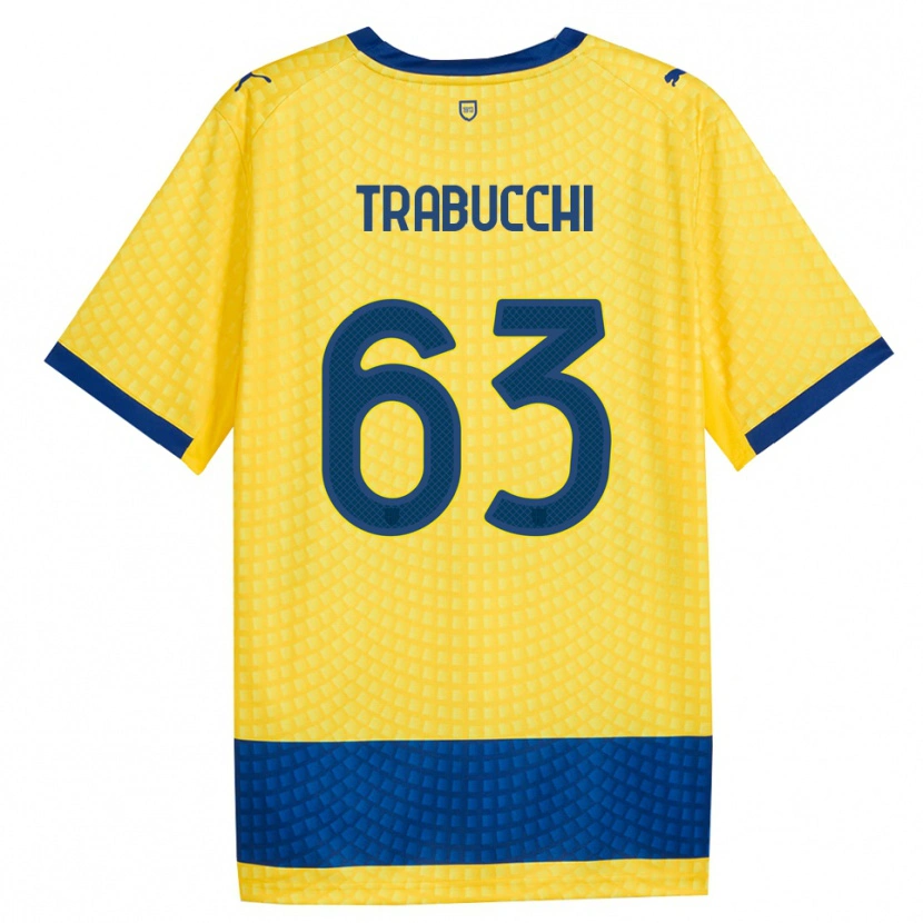 DanxenレディースNicolas Trabucchi#63イエロー ブルー ブラックアウェイシャツ2026/27ジャージーユニフォーム