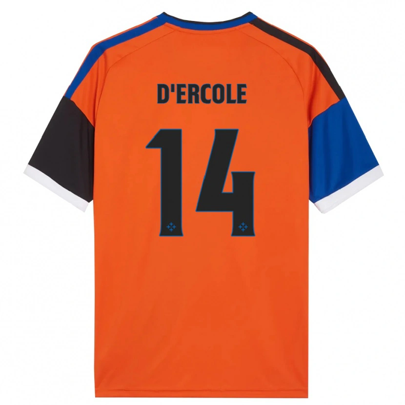 DanxenレディースEnrico D'ercole#14オレンジ ブルー ブラック ホワイトアウェイシャツ2026/27ジャージーユニフォーム