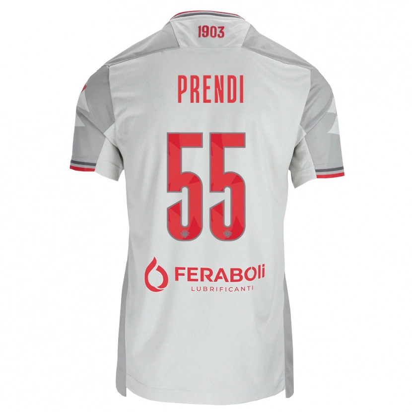 DanxenレディースDenis Prendi#55グレー ホワイト レッドアウェイシャツ2026/27ジャージーユニフォーム