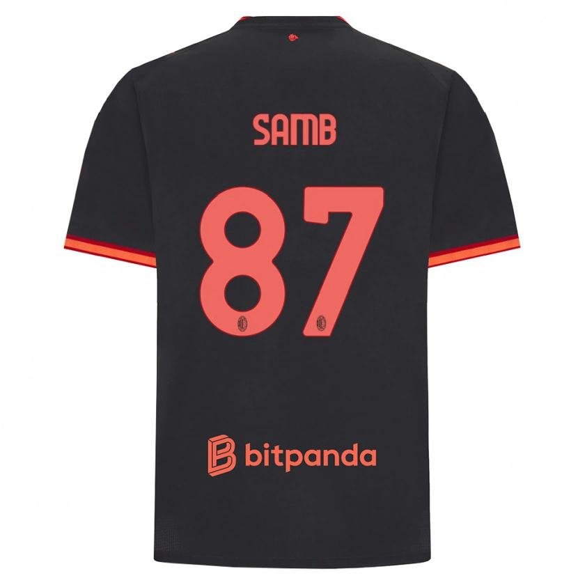 DanxenレディースAblaye Samb#87ブラック レッドサードユニフォームシャツ2026/27ジャージーユニフォーム