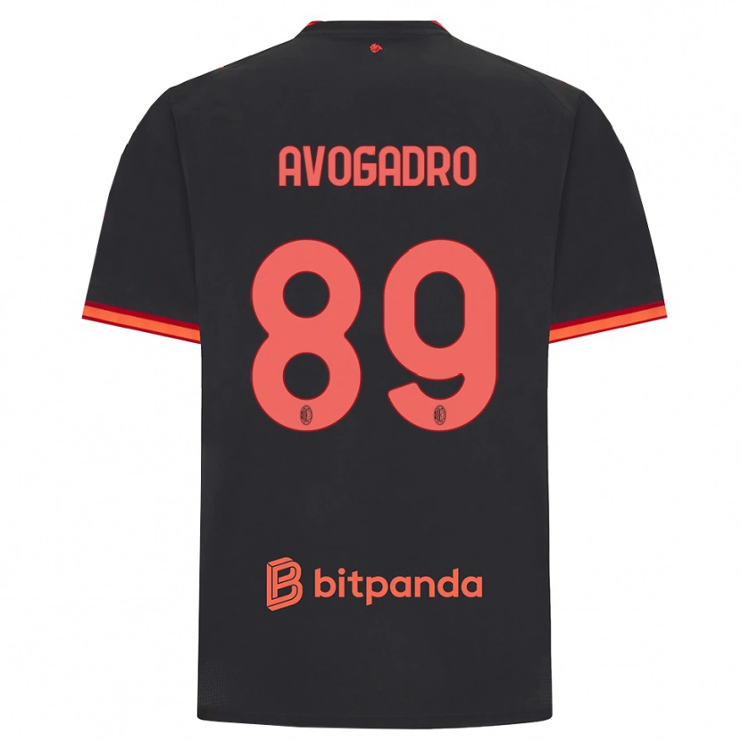 DanxenレディースPietro Avogadro#89ブラック レッドサードユニフォームシャツ2026/27ジャージーユニフォーム