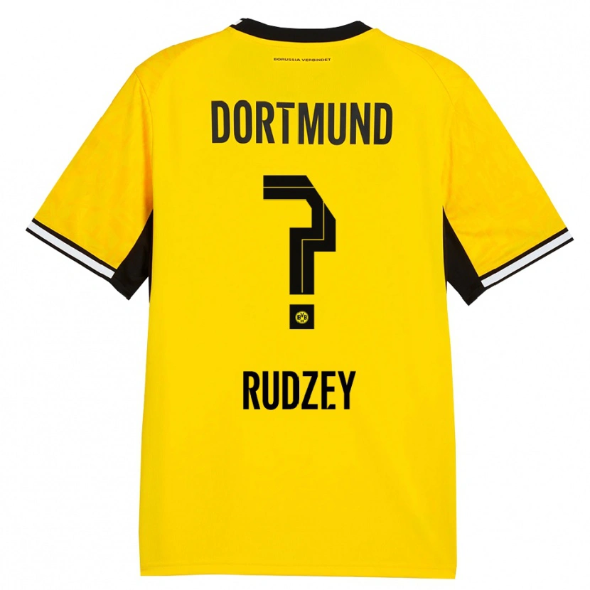 DanxenキッズNazariy Rudzey#0イエロー ブラック ホワイトホームシャツ2026/27ジャージーユニフォーム