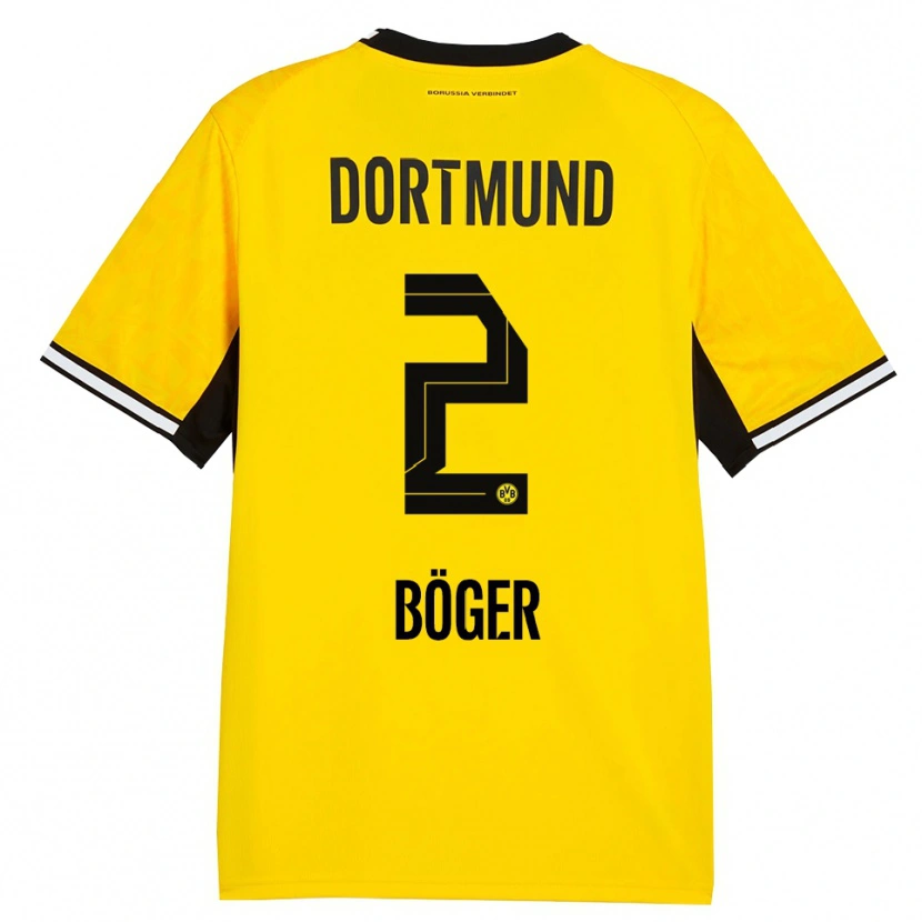 DanxenキッズMia Böger#2イエロー ブラック ホワイトホームシャツ2026/27ジャージーユニフォーム