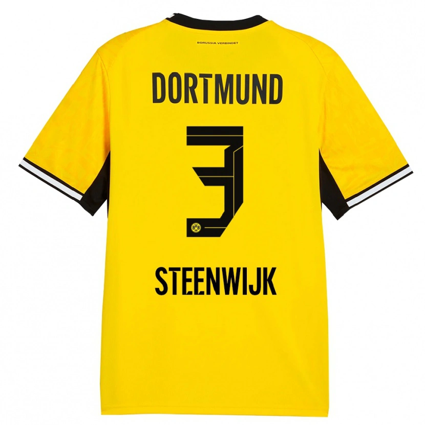 DanxenキッズJenske Steenwijk#3イエロー ブラック ホワイトホームシャツ2026/27ジャージーユニフォーム