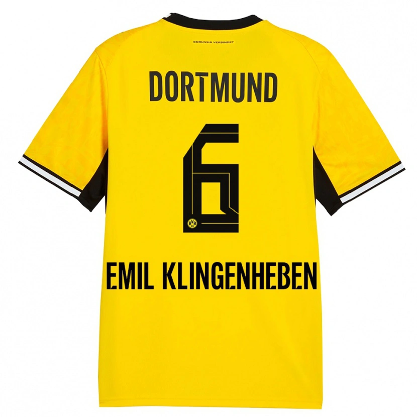 DanxenキッズMaximilian Emil Klingenheben#6イエロー ブラック ホワイトホームシャツ2026/27ジャージーユニフォーム