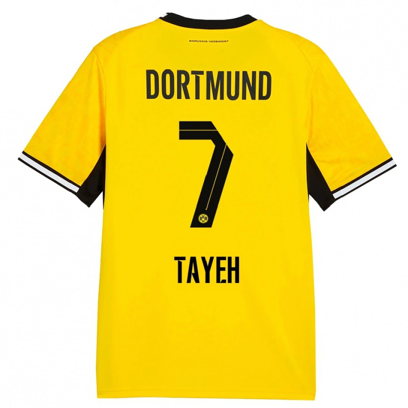 DanxenキッズMarah Tayeh#7イエロー ブラック ホワイトホームシャツ2026/27ジャージーユニフォーム
