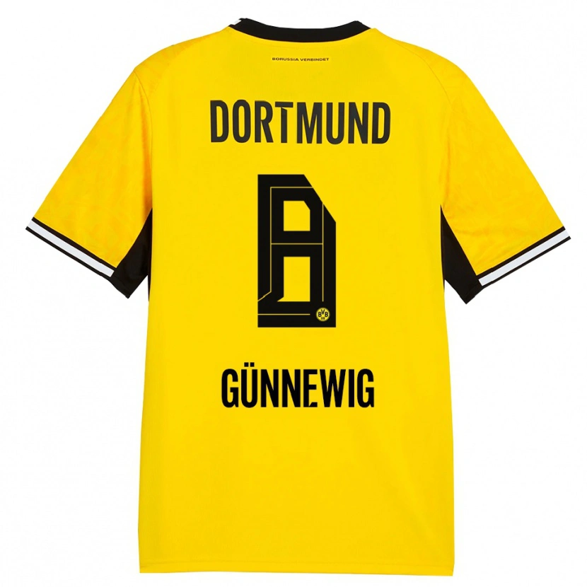 DanxenキッズNoreen Günnewig#8イエロー ブラック ホワイトホームシャツ2026/27ジャージーユニフォーム