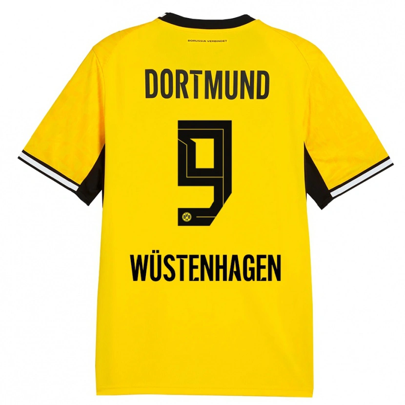 DanxenキッズBennedikt Wüstenhagen#9イエロー ブラック ホワイトホームシャツ2026/27ジャージーユニフォーム