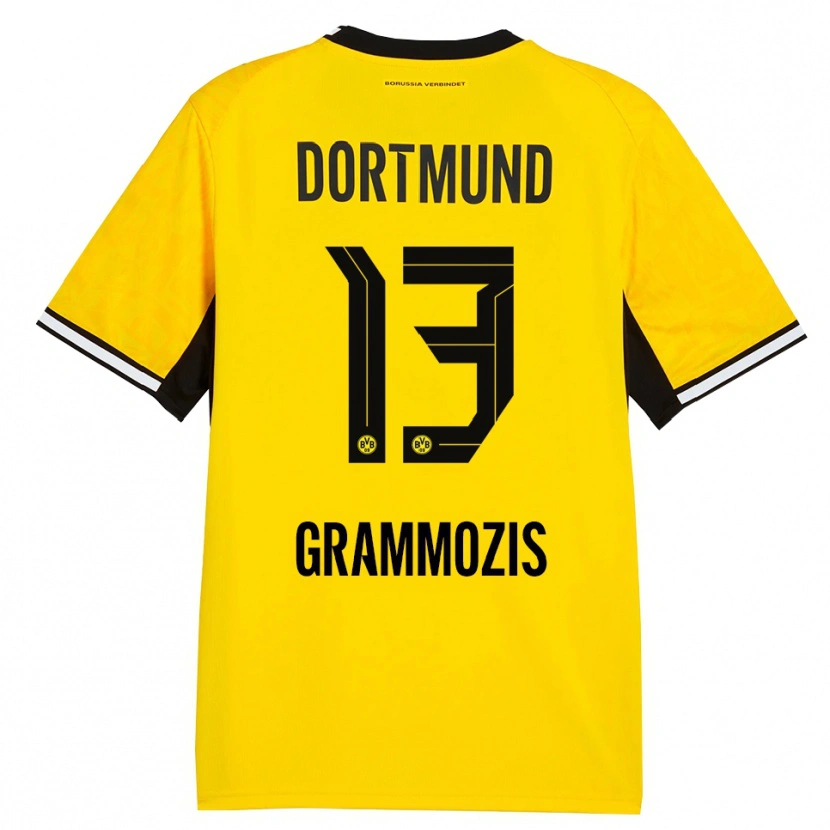DanxenキッズAthanasios Grammozis#13イエロー ブラック ホワイトホームシャツ2026/27ジャージーユニフォーム