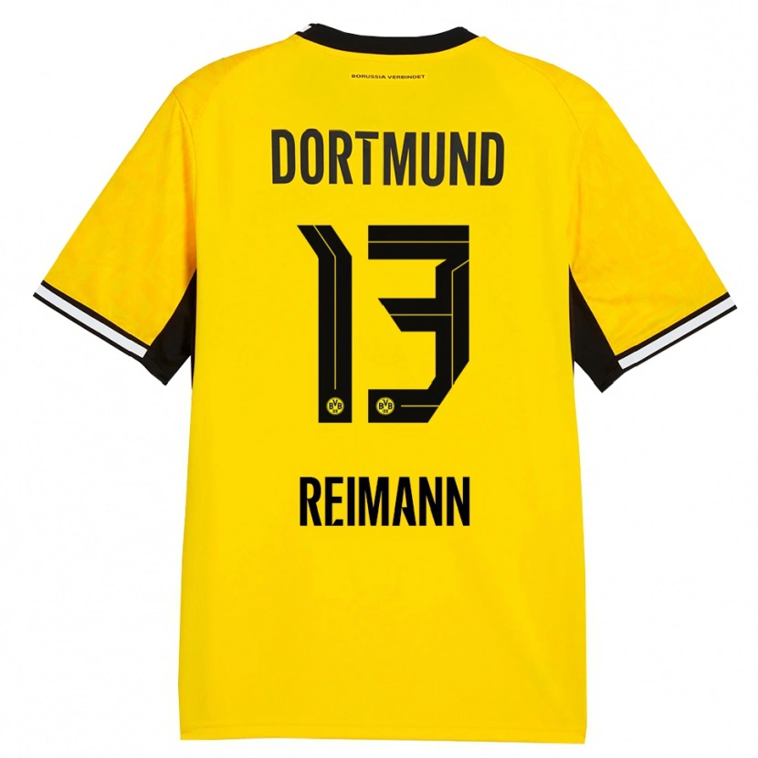 DanxenキッズPaula Reimann#13イエロー ブラック ホワイトホームシャツ2026/27ジャージーユニフォーム