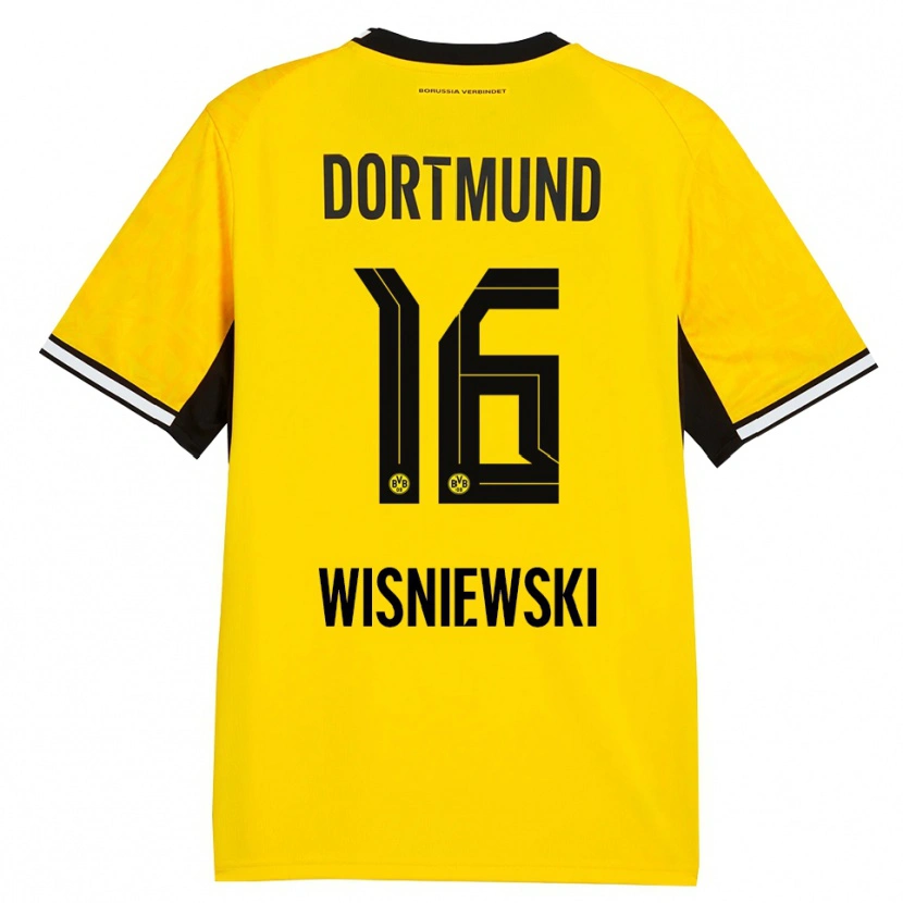 DanxenキッズLucy Wisniewski#16イエロー ブラック ホワイトホームシャツ2026/27ジャージーユニフォーム