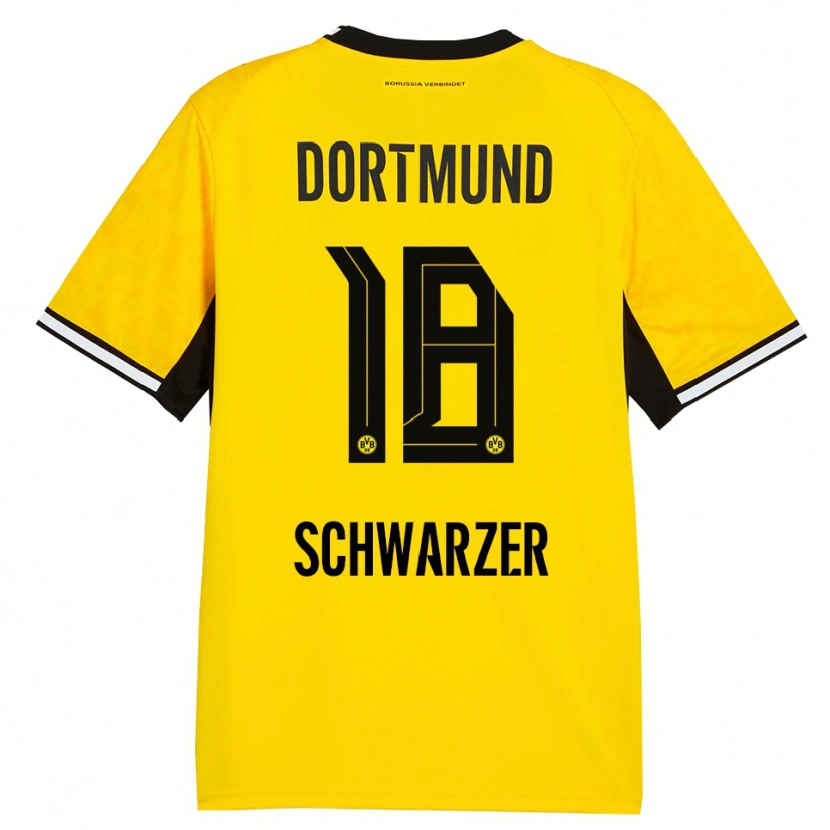 DanxenキッズJonas Schwarzer#18イエロー ブラック ホワイトホームシャツ2026/27ジャージーユニフォーム