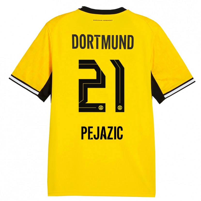DanxenキッズMario Pejazic#21イエロー ブラック ホワイトホームシャツ2026/27ジャージーユニフォーム