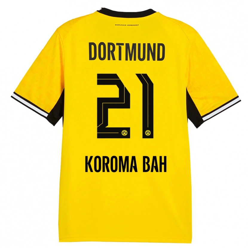 DanxenキッズSeptimus Koroma Bah#21イエロー ブラック ホワイトホームシャツ2026/27ジャージーユニフォーム