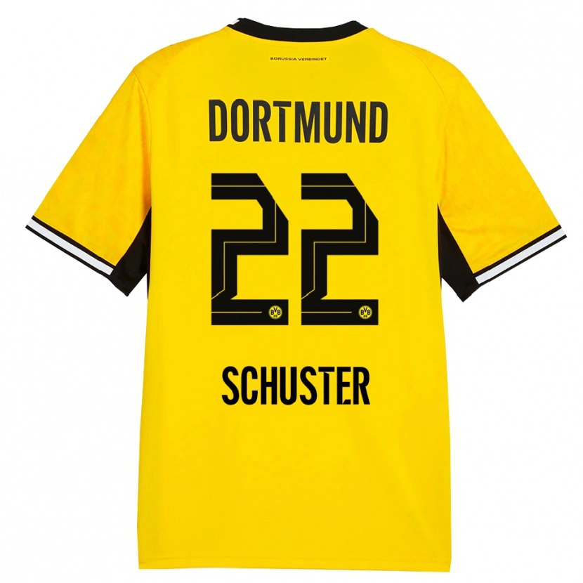DanxenキッズMelanie Schuster#22イエロー ブラック ホワイトホームシャツ2026/27ジャージーユニフォーム