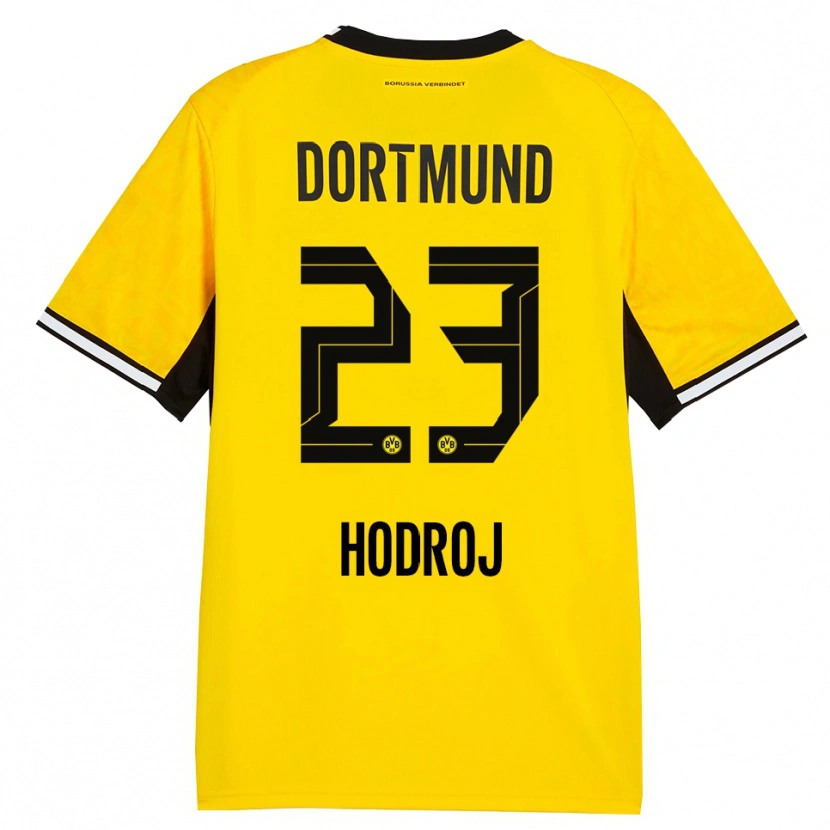 DanxenキッズMalik Hodroj#23イエロー ブラック ホワイトホームシャツ2026/27ジャージーユニフォーム