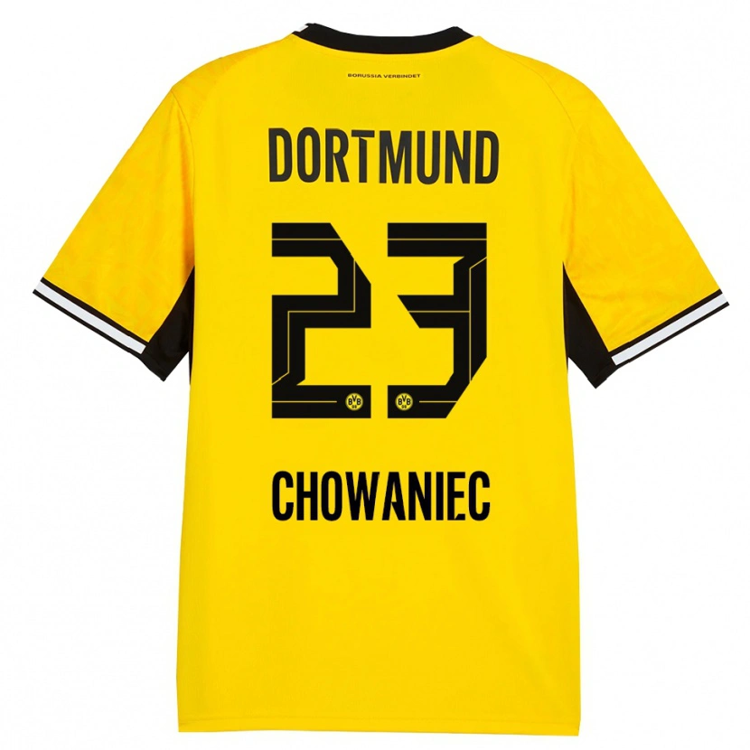 DanxenキッズJonas Chowaniec#23イエロー ブラック ホワイトホームシャツ2026/27ジャージーユニフォーム