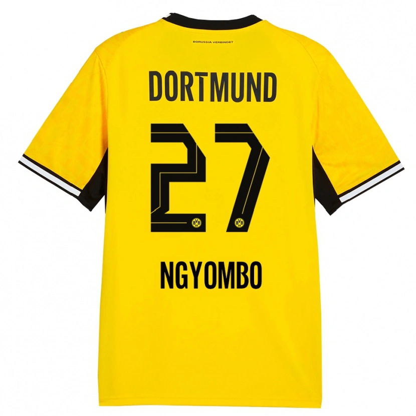 DanxenキッズBeni Ngyombo#27イエロー ブラック ホワイトホームシャツ2026/27ジャージーユニフォーム