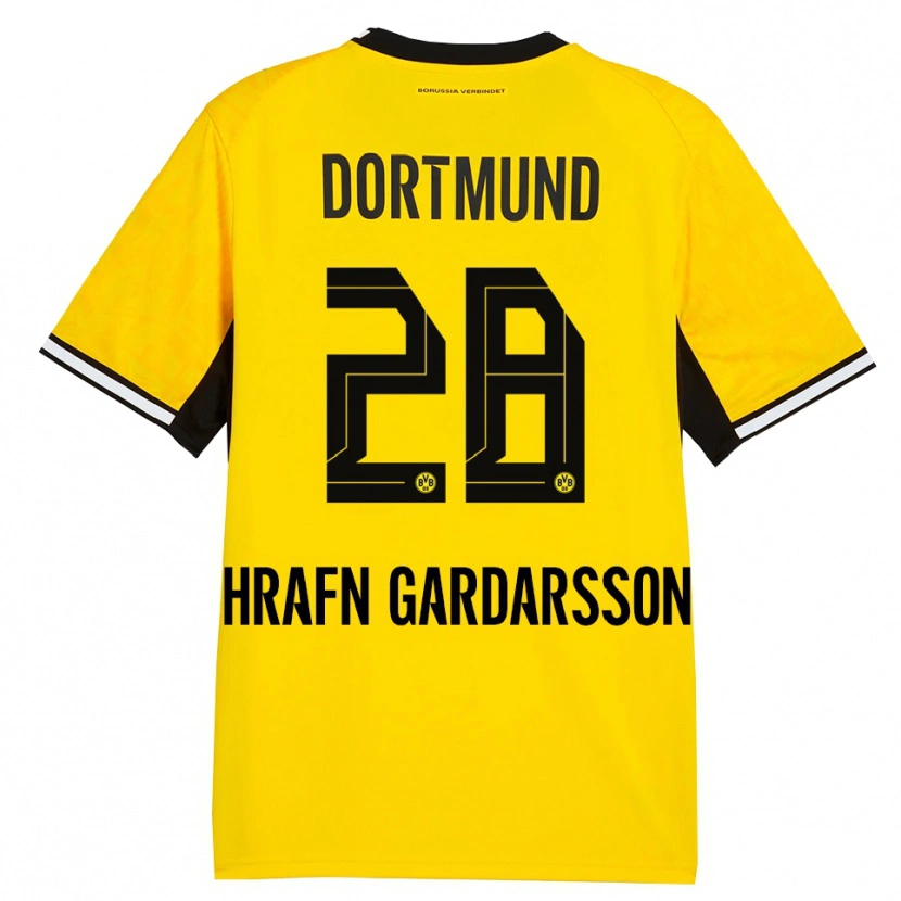 DanxenキッズBjarki Hrafn Gardarsson#28イエロー ブラック ホワイトホームシャツ2026/27ジャージーユニフォーム