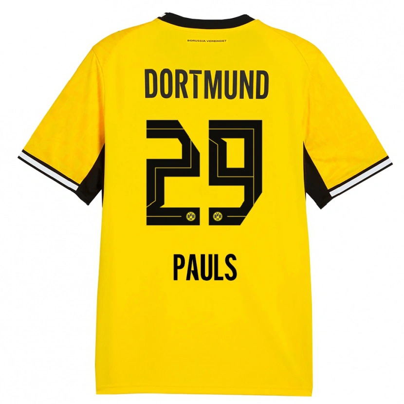 DanxenキッズEmilia Pauls#29イエロー ブラック ホワイトホームシャツ2026/27ジャージーユニフォーム
