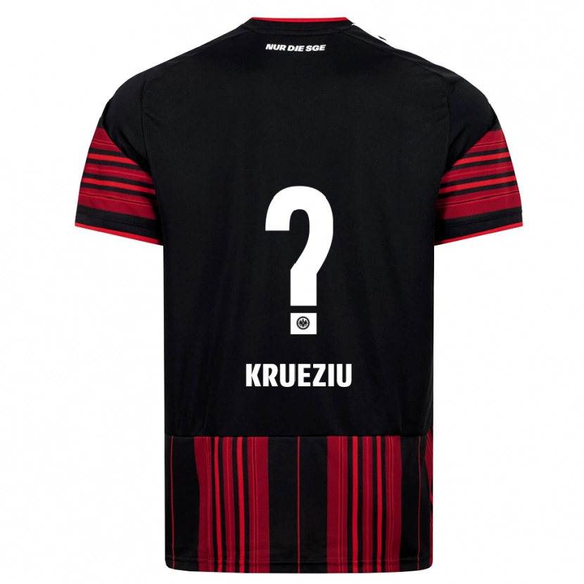 DanxenキッズRahman Krueziu#0ブラック レッド ホワイトホームシャツ2026/27ジャージーユニフォーム