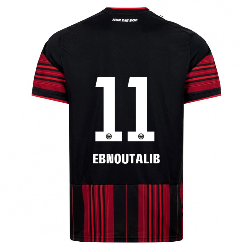 DanxenキッズYounes Ebnoutalib#11ブラック レッド ホワイトホームシャツ2026/27ジャージーユニフォーム