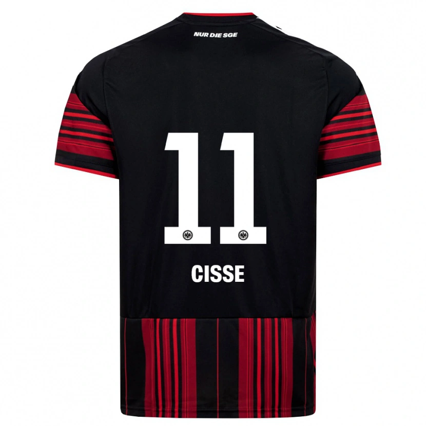 DanxenキッズCherif Cisse#11ブラック レッド ホワイトホームシャツ2026/27ジャージーユニフォーム
