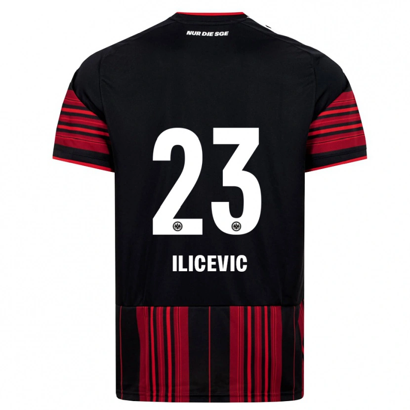 DanxenキッズNiko Ilicevic#23ブラック レッド ホワイトホームシャツ2026/27ジャージーユニフォーム