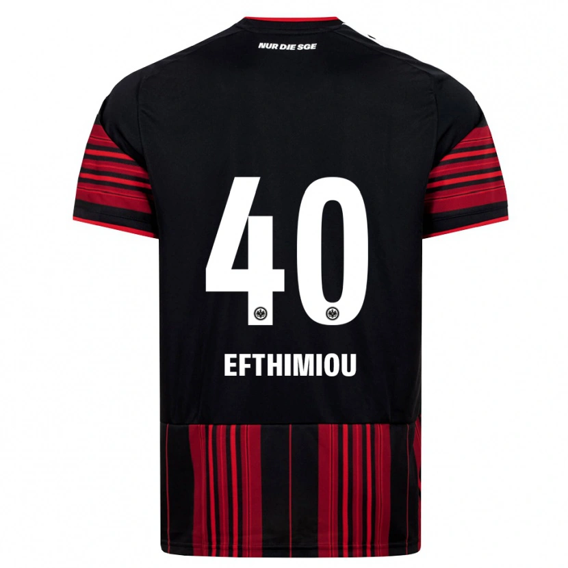 DanxenキッズSissis Efthimiou#40ブラック レッド ホワイトホームシャツ2026/27ジャージーユニフォーム