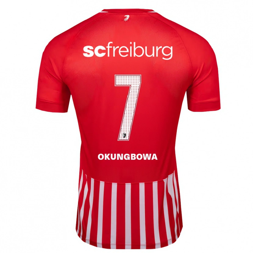 DanxenキッズOsagie Okungbowa#7レッド ホワイト ブラックホームシャツ2026/27ジャージーユニフォーム