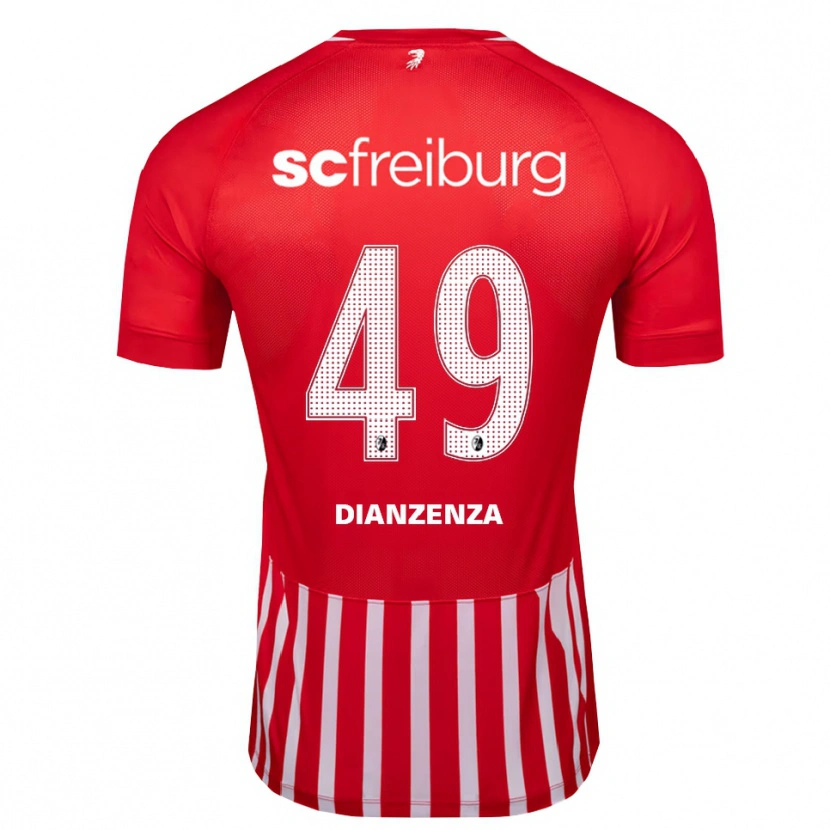 DanxenキッズChrisdy Dianzenza#49レッド ホワイト ブラックホームシャツ2026/27ジャージーユニフォーム