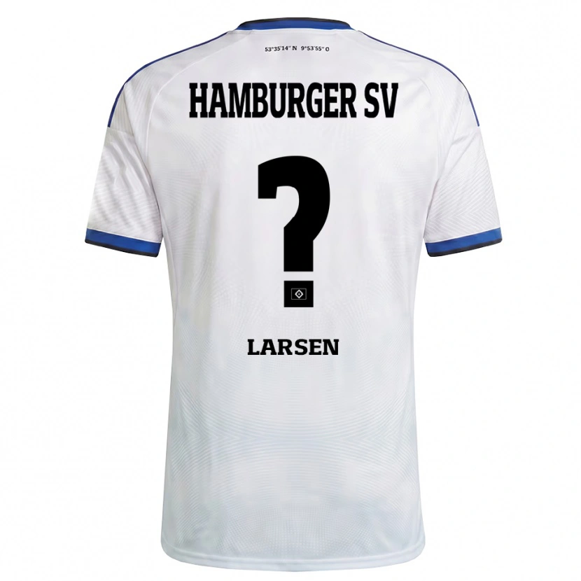 DanxenキッズYannik Larsen#0ホワイト ブラック ブルーホームシャツ2026/27ジャージーユニフォーム