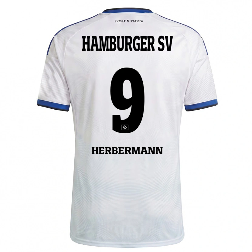 Danxenキッズケビン・ハーバーマン#9ホワイト ブラック ブルーホームシャツ2026/27ジャージーユニフォーム
