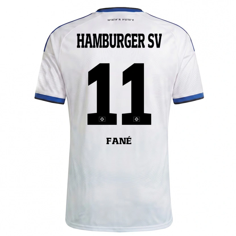 DanxenキッズSidi Fané#11ホワイト ブラック ブルーホームシャツ2026/27ジャージーユニフォーム