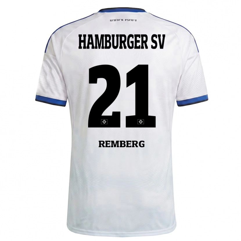 DanxenキッズNicolai Remberg#21ホワイト ブラック ブルーホームシャツ2026/27ジャージーユニフォーム