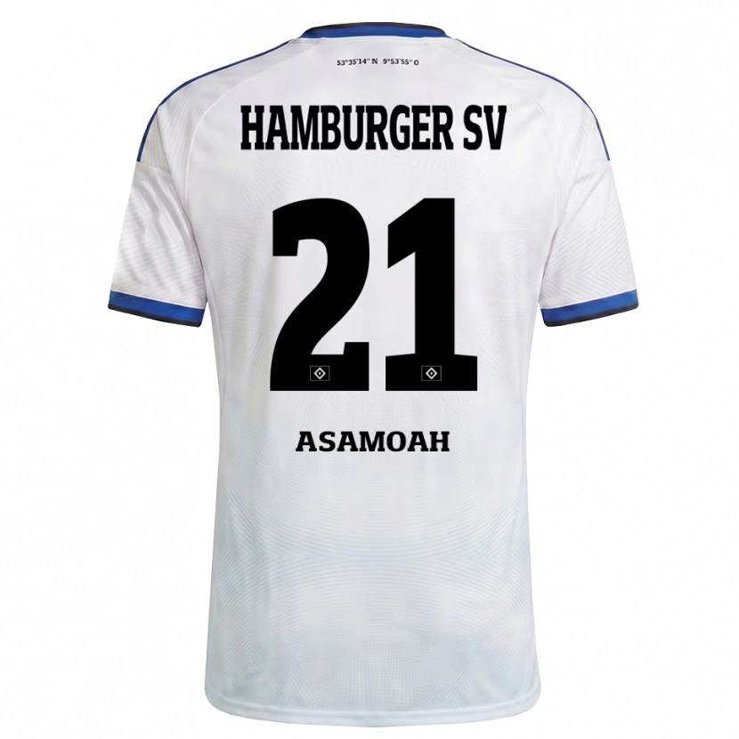 DanxenキッズJustin Asamoah#21ホワイト ブラック ブルーホームシャツ2026/27ジャージーユニフォーム